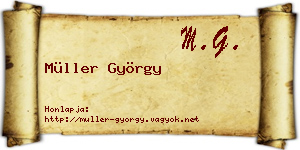 Müller György névjegykártya