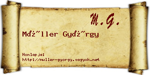 Müller György névjegykártya