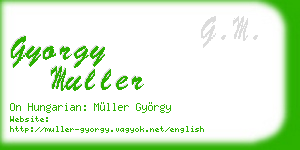 gyorgy muller business card